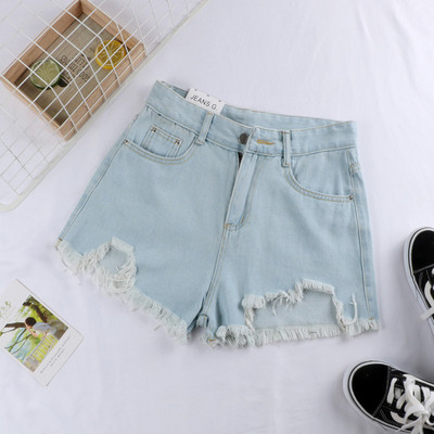 Blugi scurti de dama in negru si albastru - cu buzunare