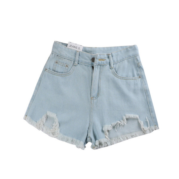 Blugi scurti de dama in negru si albastru - cu buzunare