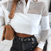 Bluză de damă modernă cu mâneci lungi în alb