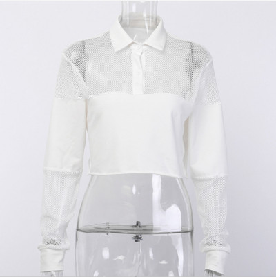 Bluză de damă modernă cu mâneci lungi în alb