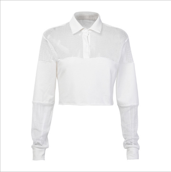 Bluză de damă modernă cu mâneci lungi în alb