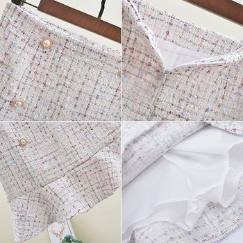 Fusta de dama stilata cu nasturi in doua culori