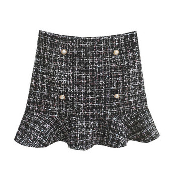 Fusta de dama stilata cu nasturi in doua culori