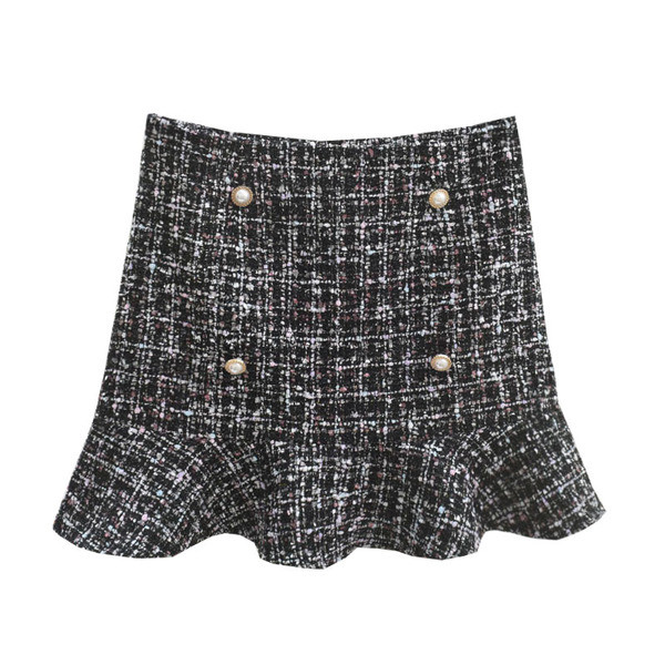 Fusta de dama stilata cu nasturi in doua culori