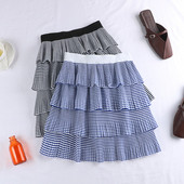 Fusta dama casual in doua culori - cu talie inalta