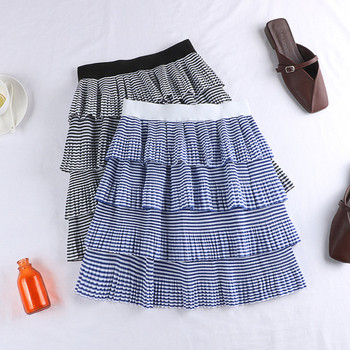 Fusta dama casual in doua culori - cu talie inalta