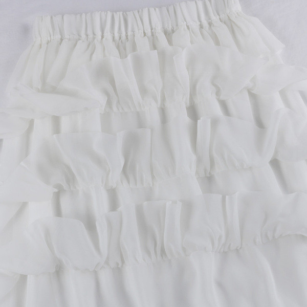 Fusta lungă de damă alb-negru