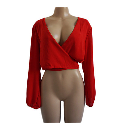 Cămașă de damă cu decolteu în V în patru culori