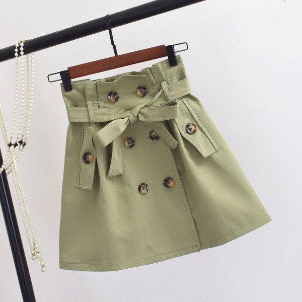 NOU Fusta de dama cu talie inalta si curea in trei culori