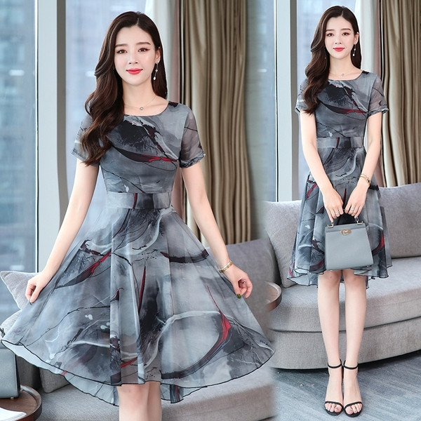 Rochie de dama eleganta - model croiat cu maneci scurte