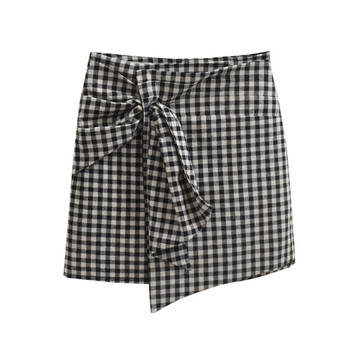 Fusta dama in carouri in doua culori