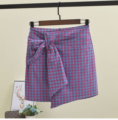 Fusta dama in carouri in doua culori