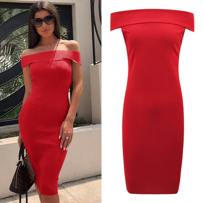 Rochie de dama eleganta cu umerii goi in mai multe culori