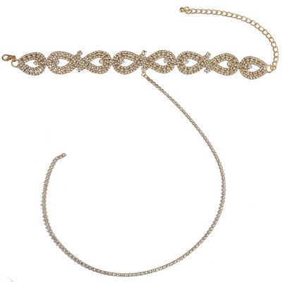 Colier elegant de dama cu pietre de culoare argintiu si auriu