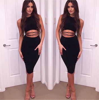 Rochie moderna de dama cu cravate incrucisate in patru culori