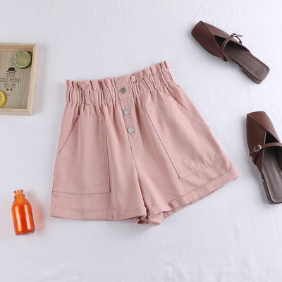 Pantaloni scurti de dama in patru culori cu nasturi