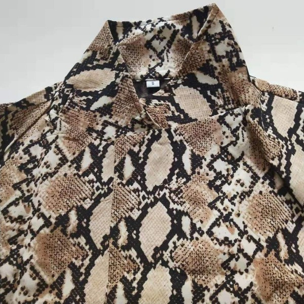 Geaca de dama moderna cu maneci lungi cu imprimeu animal