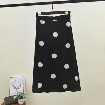 Fusta de dama cu buline alb-negru