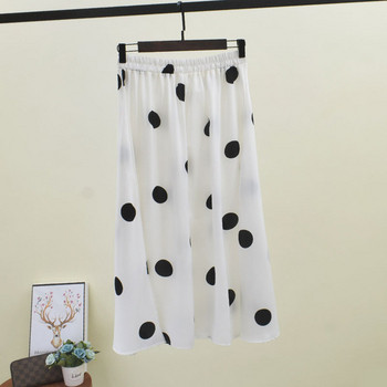 Fusta de dama cu buline alb-negru