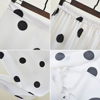 Fusta de dama cu buline alb-negru