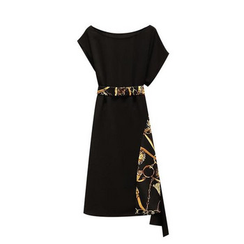 Rochie moderna de dama cu motive colorate si marimi pana la 5XL