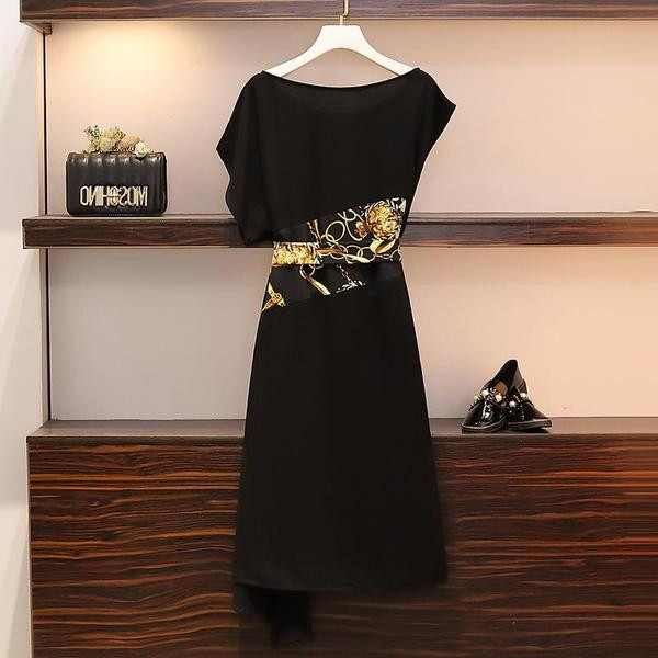 Rochie moderna de dama cu motive colorate si marimi pana la 5XL