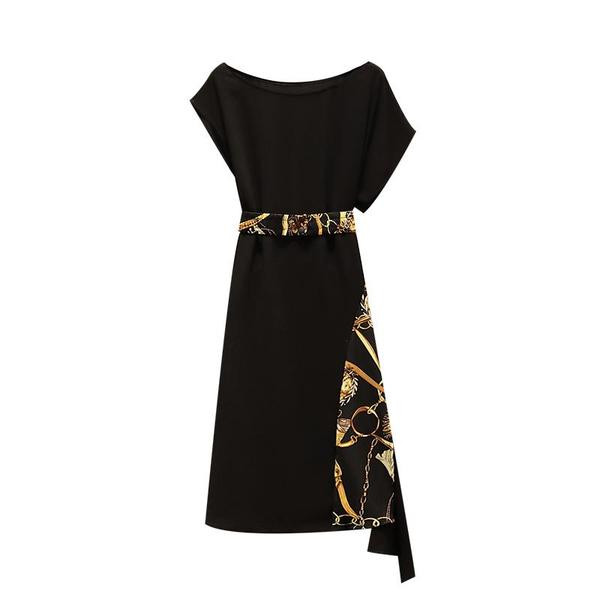 Rochie moderna de dama cu motive colorate si marimi pana la 5XL