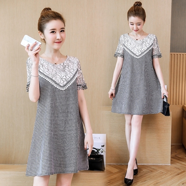 Rochie actuală de damă cu mâneci scurte