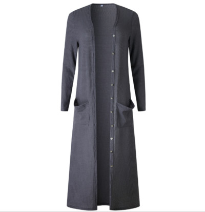 Cardigan lung de dama modern cu buzunar in doua culori