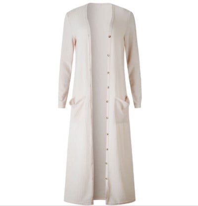 Cardigan lung de dama modern cu buzunar in doua culori