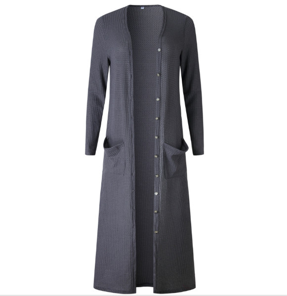 Cardigan lung de dama modern cu buzunar in doua culori