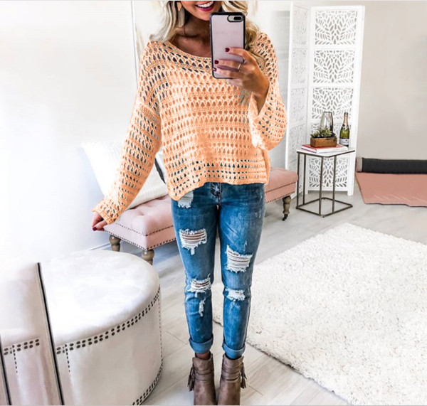 Bluză de damă modernă cu umerii goi și mâneci lungi în mai multe culori