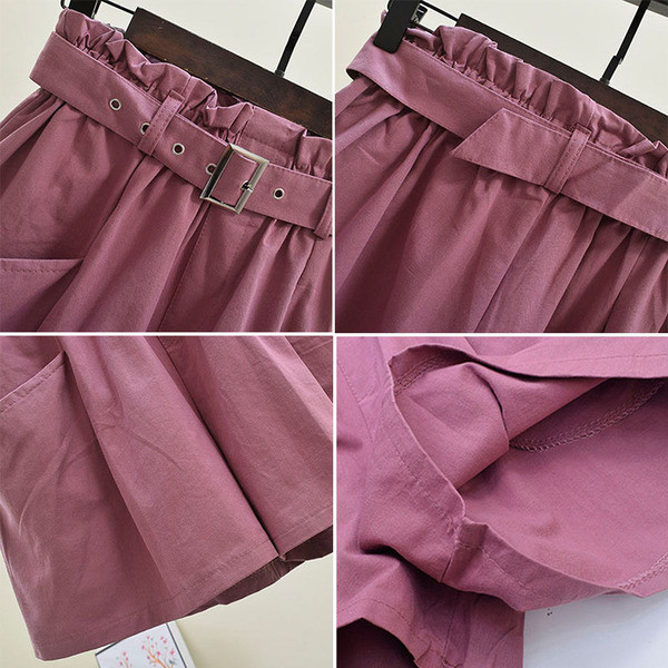 Pantaloni scurti de dama cu curea in mai multe culori