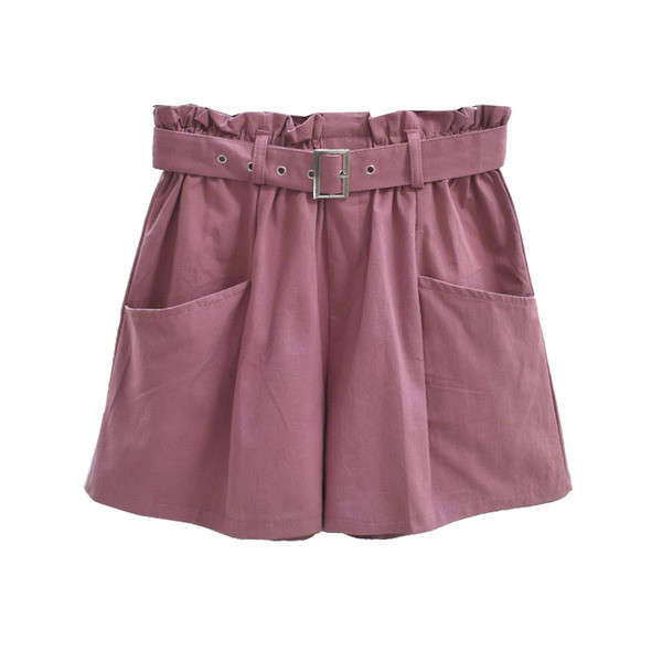 Pantaloni scurti de dama cu curea in mai multe culori