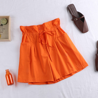 Pantaloni scurti de dama cu cravate si nasturi - in mai multe culori