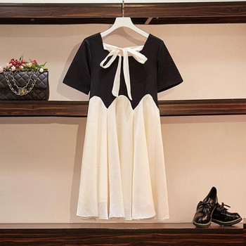 Rochie de dama actuala model lat cu maneci scurte si marimi pana la 4XL