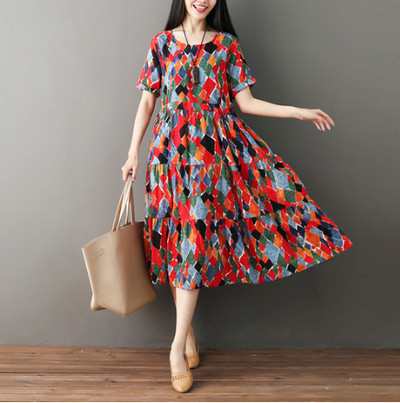 Rochie de dama moderna - model croiat in doua culori