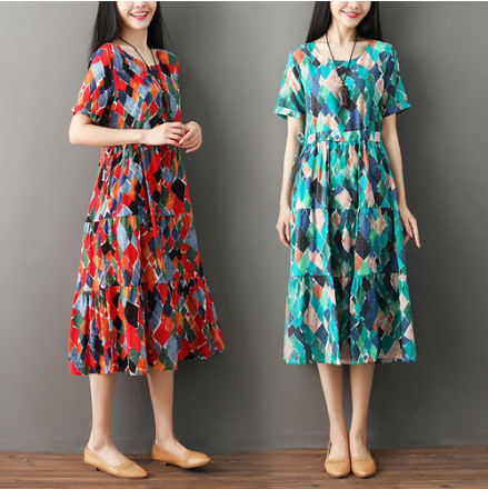 Rochie de dama moderna - model croiat in doua culori