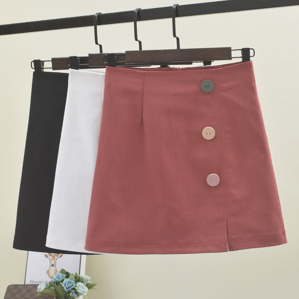 Fusta de dama eleganta cu nasturi colorati in mai multe culori