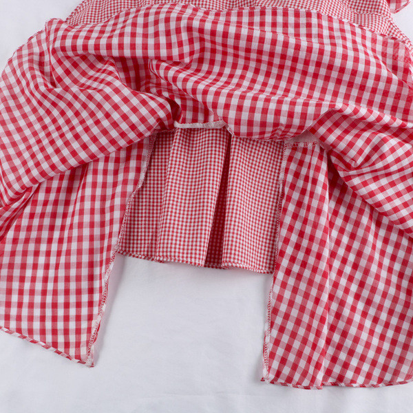 Fusta lungă de damă în roșu și albastru