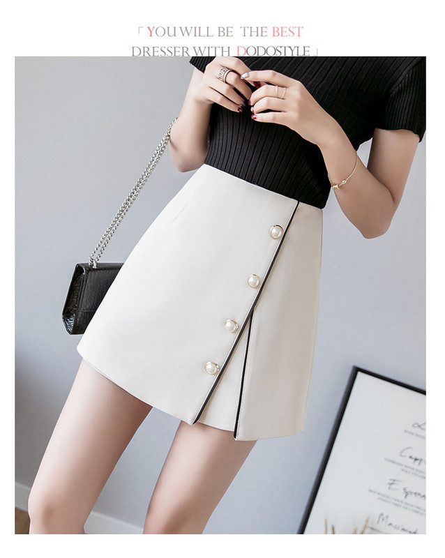 Fusta - pantaloni in doua culori cu perle decorative