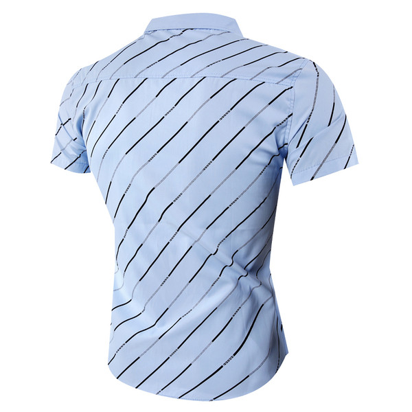 Cămașă modernă pentru bărbați cu mâneci scurte și guler clasic în trei culori