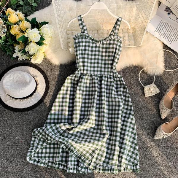 Rochie de dama in carouri croiala in mai multe culori