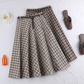 Model fustă în carouri de damă croită în patru culori