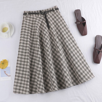 Model fustă în carouri de damă croită în patru culori