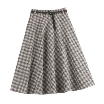 Model fustă în carouri de damă croită în patru culori