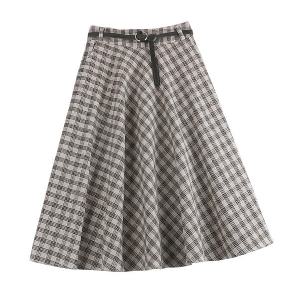 Model fustă în carouri de damă croită în patru culori