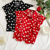 Cămașă modernă de damă cu buline în patru culori