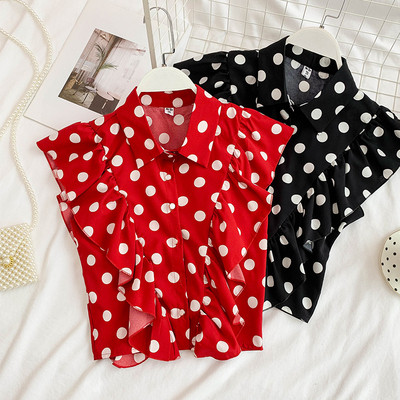 Cămașă modernă de damă cu buline în patru culori