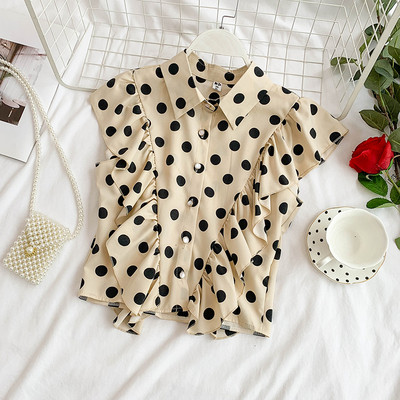 Cămașă modernă de damă cu buline în patru culori